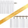 imageNICETOWN Black Velvet Curtains 2 Panels with Gold Foil Leaf Print  Modern Glam Black and Gold Drapes for Living Room Luxury Room Darkening Window Treatments for Bedroom amp Gothic Decor 50W x 84LWhite Series  Pure White