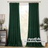 imageNICETOWN Black Velvet Curtains 2 Panels with Gold Foil Leaf Print  Modern Glam Black and Gold Drapes for Living Room Luxury Room Darkening Window Treatments for Bedroom amp Gothic Decor 50W x 84LGreen Series  Dark Green