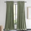 imageNICETOWN Black Velvet Curtains 2 Panels with Gold Foil Leaf Print  Modern Glam Black and Gold Drapes for Living Room Luxury Room Darkening Window Treatments for Bedroom amp Gothic Decor 50W x 84LGreen Series  Sage Green