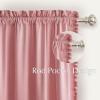 imageNICETOWN Black Velvet Curtains 2 Panels with Gold Foil Leaf Print  Modern Glam Black and Gold Drapes for Living Room Luxury Room Darkening Window Treatments for Bedroom amp Gothic Decor 50W x 84L3  Pom Pom  Blush Pink