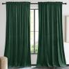 imageNICETOWN Black Velvet Curtains 2 Panels with Gold Foil Leaf Print  Modern Glam Black and Gold Drapes for Living Room Luxury Room Darkening Window Treatments for Bedroom amp Gothic Decor 50W x 84LGreen Series  Dark Green