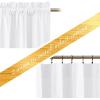 imageNICETOWN Black Velvet Curtains 2 Panels with Gold Foil Leaf Print  Modern Glam Black and Gold Drapes for Living Room Luxury Room Darkening Window Treatments for Bedroom amp Gothic Decor 50W x 84LWhite Series  Pure White