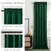 imageNICETOWN Black Velvet Curtains 2 Panels with Gold Foil Leaf Print  Modern Glam Black and Gold Drapes for Living Room Luxury Room Darkening Window Treatments for Bedroom amp Gothic Decor 50W x 84LGreen Series  Emerald Green
