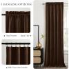 imageNICETOWN Black Velvet Curtains 2 Panels with Gold Foil Leaf Print  Modern Glam Black and Gold Drapes for Living Room Luxury Room Darkening Window Treatments for Bedroom amp Gothic Decor 50W x 84LBrown Series  Brown