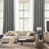 imageNICETOWN Black Velvet Curtains 2 Panels with Gold Foil Leaf Print  Modern Glam Black and Gold Drapes for Living Room Luxury Room Darkening Window Treatments for Bedroom amp Gothic Decor 50W x 84LGrey Series  Light Grey