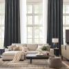 imageNICETOWN Black Velvet Curtains 2 Panels with Gold Foil Leaf Print  Modern Glam Black and Gold Drapes for Living Room Luxury Room Darkening Window Treatments for Bedroom amp Gothic Decor 50W x 84LGrey Series  Grey