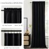 imageNICETOWN Black Velvet Curtains 2 Panels with Gold Foil Leaf Print  Modern Glam Black and Gold Drapes for Living Room Luxury Room Darkening Window Treatments for Bedroom amp Gothic Decor 50W x 84LBlack Series  Black