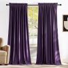 imageNICETOWN Black Velvet Curtains 2 Panels with Gold Foil Leaf Print  Modern Glam Black and Gold Drapes for Living Room Luxury Room Darkening Window Treatments for Bedroom amp Gothic Decor 50W x 84LPurple Series  Purple