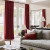 imageNICETOWN Black Velvet Curtains 2 Panels with Gold Foil Leaf Print  Modern Glam Black and Gold Drapes for Living Room Luxury Room Darkening Window Treatments for Bedroom amp Gothic Decor 50W x 84LRed Series  Red