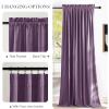 imageNICETOWN Black Velvet Curtains 2 Panels with Gold Foil Leaf Print  Modern Glam Black and Gold Drapes for Living Room Luxury Room Darkening Window Treatments for Bedroom amp Gothic Decor 50W x 84LPurple Series  Lavender Purple