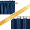 imageNICETOWN Black Velvet Curtains 2 Panels with Gold Foil Leaf Print  Modern Glam Black and Gold Drapes for Living Room Luxury Room Darkening Window Treatments for Bedroom amp Gothic Decor 50W x 84LBlue Series  Navy Blue
