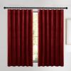 imageNICETOWN Black Velvet Curtains 2 Panels with Gold Foil Leaf Print  Modern Glam Black and Gold Drapes for Living Room Luxury Room Darkening Window Treatments for Bedroom amp Gothic Decor 50W x 84LRed Series  Red