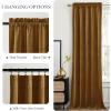 imageNICETOWN Black Velvet Curtains 2 Panels with Gold Foil Leaf Print  Modern Glam Black and Gold Drapes for Living Room Luxury Room Darkening Window Treatments for Bedroom amp Gothic Decor 50W x 84LYellow Series  Gold Brown