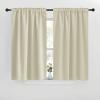 imageNICETOWN Blackout Curtain Panels for Kitchen  Beige Color 42x30 inch 2 Panels Set Room Darkening Blackout Drapes for Window