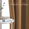 imageNICETOWN Blackout Curtains for Kids Room  Triple Weave Microfiber Home Thermal Insulated Solid Ring Top Blackout PanelsDrapes for BedroomGold Brown Set of 2 46 x 54 Inch