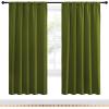 imageNICETOWN Christmas Window Curtains Blackout Drapes for Gifts Thermal Insulated Solid Rod Pocket Blackout CurtainsDraperies for Living Room Olive Green 1 Pair 52 by 72Inch