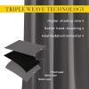 imageNICETOWN Grey Blackout Curtains 102 inches Long Grommet Thermal Insulated Solid Room Darkening Window Treatments Sound Reducing for Living Room W46 x L102 Set of 2