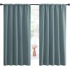 imageNICETOWN Greyish Blue Blackout Curtains Panels for Window Thermal Insulated Rod Pocket Blackout DrapesDraperies for Living Room 2 Panels W52 x L63 inches