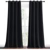 imageNICETOWN Halloween Patio Blackout Curtain Shades 2 Panels 55 inches x 102 inches Black Summer Home Decoration Thermal Insulated Grommet Blackout DraperiesDrapes for Kitchen