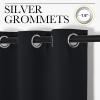 imageNICETOWN Halloween Patio Blackout Curtain Shades 2 Panels 55 inches x 102 inches Black Summer Home Decoration Thermal Insulated Grommet Blackout DraperiesDrapes for Kitchen