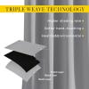 imageNICETOWN Insulated Blackout Curtains and Drapes  Energy Saving Thermal Insulated Solid Grommet Blackout Draperies for Sliding Glass DoorPatio 1 Pair W80 x L84 Silver Grey