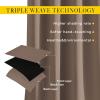imageNICETOWN Kitchen Blackout Curtains and Drapes  Triple Weave Energy Saving Thermal Insulated Solid Grommet Blackout Panels for Patio 1 Pair 66 inches by 72 Inch Cappuccino