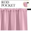 imageNICETOWN Kitchen Curtains Rouge Pink 34 x 40 Set of 2 Short Blackout Curtains amp Drapes Thermal Insulated Rod Pocket Window Treatment Draperies for Nursery