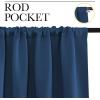 imageNICETOWN Kitchen Curtains Short Blackout Drapes Moroccan Blue 34 Wide by 54 Long 2 PCs Thermal Insulated Blackout Curtain Panels for Kids Room Play Room