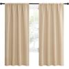 imageNICETOWN Kitchen Room Darkening Curtains  Panel Home Fashion Thermal Insulated Solid Rod Pocket Curtains for WindowBiscotti Beige 1 Pair 42 inches Wide by 72 inches Long