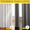 imageNICETOWN Linen Blackout Curtains for Kitchen Ivory 2 Panels 42 Wide x 54 Long Short Kitchen Burlap Linen 100 Blackout Drape Panels for Night Shift Great Job for Blocking Light