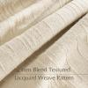 imageNICETOWN Linen Semi Sheer Curtains 72 inches Long Rod Pocket amp Back Tab Thick Flax Linen Weave Drapes Privacy Added with Light Filtering for BedroomFarmhouse Cream W55 x L72 2 PanelsJacquard Linen
