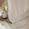 imageNICETOWN Linen Semi Sheer Curtains 72 inches Long Rod Pocket amp Back Tab Thick Flax Linen Weave Drapes Privacy Added with Light Filtering for BedroomFarmhouse Cream W55 x L72 2 PanelsOatmeal