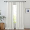 imageNICETOWN Linen Semi Sheer Curtains 72 inches Long Rod Pocket amp Back Tab Thick Flax Linen Weave Drapes Privacy Added with Light Filtering for BedroomFarmhouse Cream W55 x L72 2 PanelsIvory