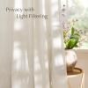 imageNICETOWN Linen Semi Sheer Curtains 72 inches Long Rod Pocket amp Back Tab Thick Flax Linen Weave Drapes Privacy Added with Light Filtering for BedroomFarmhouse Cream W55 x L72 2 PanelsNatural