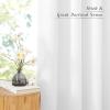 imageNICETOWN Linen Semi Sheer Curtains 72 inches Long Rod Pocket amp Back Tab Thick Flax Linen Weave Drapes Privacy Added with Light Filtering for BedroomFarmhouse Cream W55 x L72 2 PanelsWhite