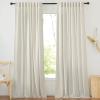imageNICETOWN Linen Semi Sheer Curtains 72 inches Long Rod Pocket amp Back Tab Thick Flax Linen Weave Drapes Privacy Added with Light Filtering for BedroomFarmhouse Cream W55 x L72 2 PanelsNatural