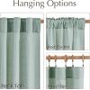 imageNICETOWN Linen Semi Sheer Curtains 72 inches Long Rod Pocket amp Back Tab Thick Flax Linen Weave Drapes Privacy Added with Light Filtering for BedroomFarmhouse Cream W55 x L72 2 PanelsSage Green