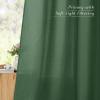 imageNICETOWN Linen Semi Sheer Curtains 72 inches Long Rod Pocket amp Back Tab Thick Flax Linen Weave Drapes Privacy Added with Light Filtering for BedroomFarmhouse Cream W55 x L72 2 PanelsOlive Green