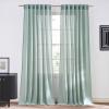 imageNICETOWN Linen Semi Sheer Curtains 72 inches Long Rod Pocket amp Back Tab Thick Flax Linen Weave Drapes Privacy Added with Light Filtering for BedroomFarmhouse Cream W55 x L72 2 PanelsSage Green