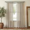 imageNICETOWN Linen Semi Sheer Curtains 72 inches Long Rod Pocket amp Back Tab Thick Flax Linen Weave Drapes Privacy Added with Light Filtering for BedroomFarmhouse Cream W55 x L72 2 PanelsCocoa Cream