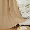 imageNICETOWN Linen Semi Sheer Curtains 72 inches Long Rod Pocket amp Back Tab Thick Flax Linen Weave Drapes Privacy Added with Light Filtering for BedroomFarmhouse Cream W55 x L72 2 PanelsBurlap