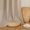 imageNICETOWN Linen Semi Sheer Curtains 72 inches Long Rod Pocket amp Back Tab Thick Flax Linen Weave Drapes Privacy Added with Light Filtering for BedroomFarmhouse Cream W55 x L72 2 PanelsCamel