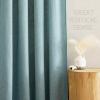 imageNICETOWN Linen Semi Sheer Curtains 72 inches Long Rod Pocket amp Back Tab Thick Flax Linen Weave Drapes Privacy Added with Light Filtering for BedroomFarmhouse Cream W55 x L72 2 PanelsMist Blue