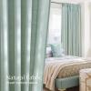 imageNICETOWN Linen Semi Sheer Curtains 72 inches Long Rod Pocket amp Back Tab Thick Flax Linen Weave Drapes Privacy Added with Light Filtering for BedroomFarmhouse Cream W55 x L72 2 PanelsSage Green