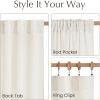imageNICETOWN Linen Semi Sheer Curtains 72 inches Long Rod Pocket amp Back Tab Thick Flax Linen Weave Drapes Privacy Added with Light Filtering for BedroomFarmhouse Cream W55 x L72 2 PanelsCream
