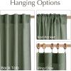 imageNICETOWN Linen Semi Sheer Curtains 72 inches Long Rod Pocket amp Back Tab Thick Flax Linen Weave Drapes Privacy Added with Light Filtering for BedroomFarmhouse Cream W55 x L72 2 PanelsForest Green