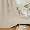imageNICETOWN Linen Semi Sheer Curtains 72 inches Long Rod Pocket amp Back Tab Thick Flax Linen Weave Drapes Privacy Added with Light Filtering for BedroomFarmhouse Cream W55 x L72 2 PanelsAngora