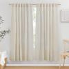 imageNICETOWN Linen Semi Sheer Curtains 72 inches Long Rod Pocket amp Back Tab Thick Flax Linen Weave Drapes Privacy Added with Light Filtering for BedroomFarmhouse Cream W55 x L72 2 PanelsNatural