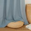imageNICETOWN Linen Semi Sheer Curtains 72 inches Long Rod Pocket amp Back Tab Thick Flax Linen Weave Drapes Privacy Added with Light Filtering for BedroomFarmhouse Cream W55 x L72 2 PanelsStone Blue