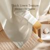 imageNICETOWN Linen Semi Sheer Curtains 72 inches Long Rod Pocket amp Back Tab Thick Flax Linen Weave Drapes Privacy Added with Light Filtering for BedroomFarmhouse Cream W55 x L72 2 PanelsBone White